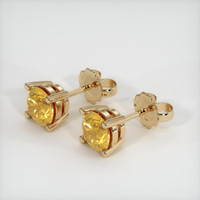 1.21 Ct.Tw. Orangish Yellow Sapphire Earrings, 14K Yellow Gold 3